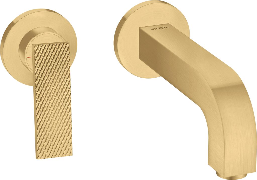 hansgrohe AXOR Citterio Waschtischmischer, Rautenschliff, Unterputz, Ausladung 220mm, unverschließbare Ablaufgarnitur, 39181250
