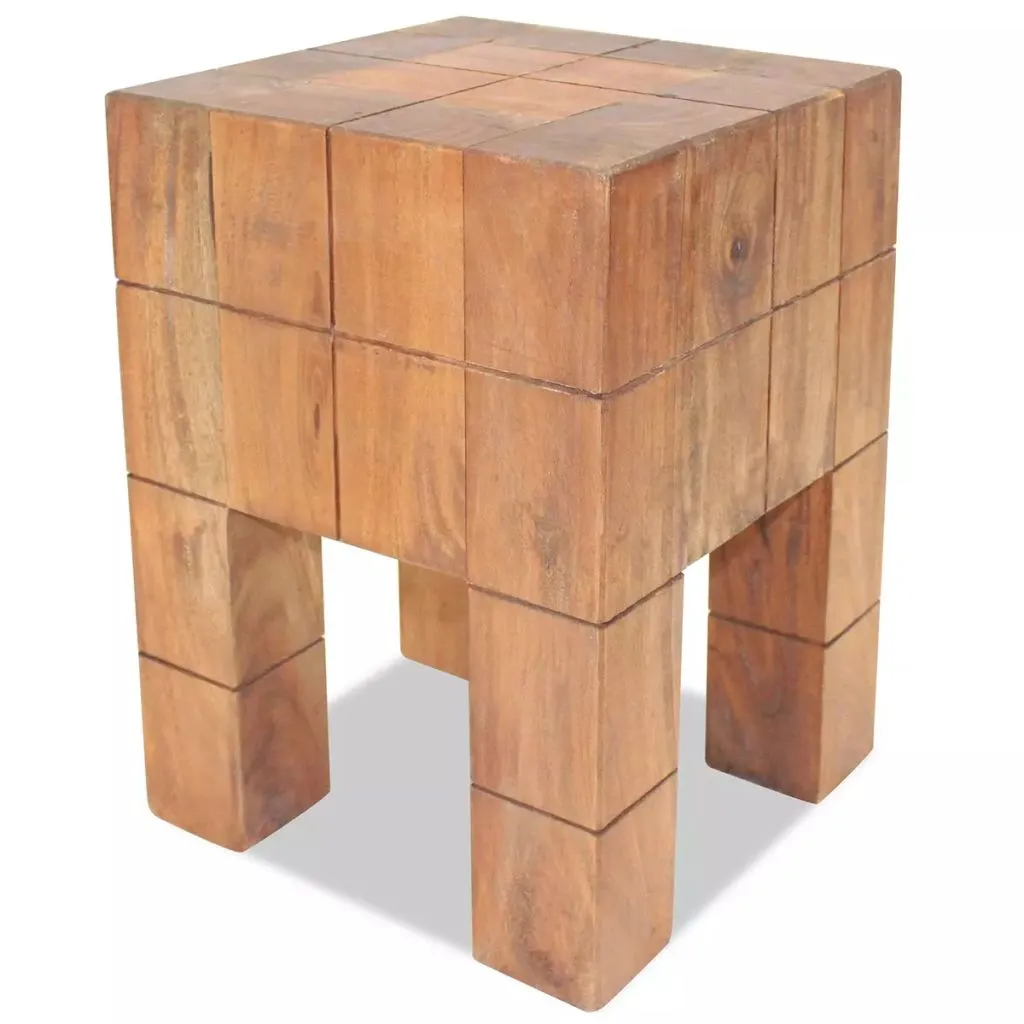 Tabouret en vieux bois pour table basse - Assise naturelle salon et déco