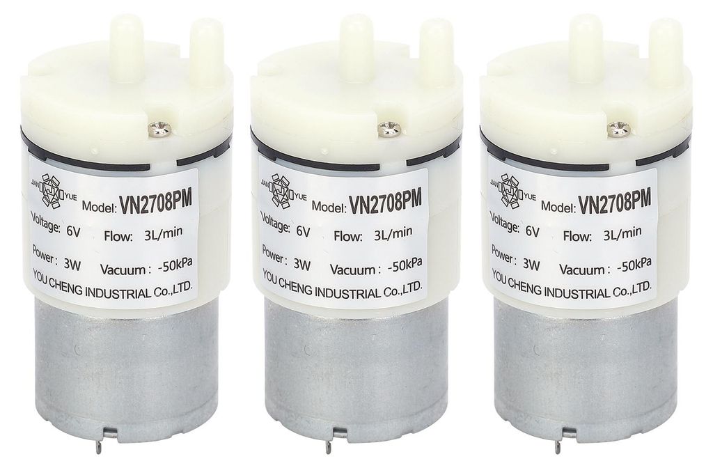 3er-Set Mikro-Membranpumpe, Mini-Vakuum-Wasser-Luft-Motor für Aquarien, 6 V Gleichstrom (VN2708PM)