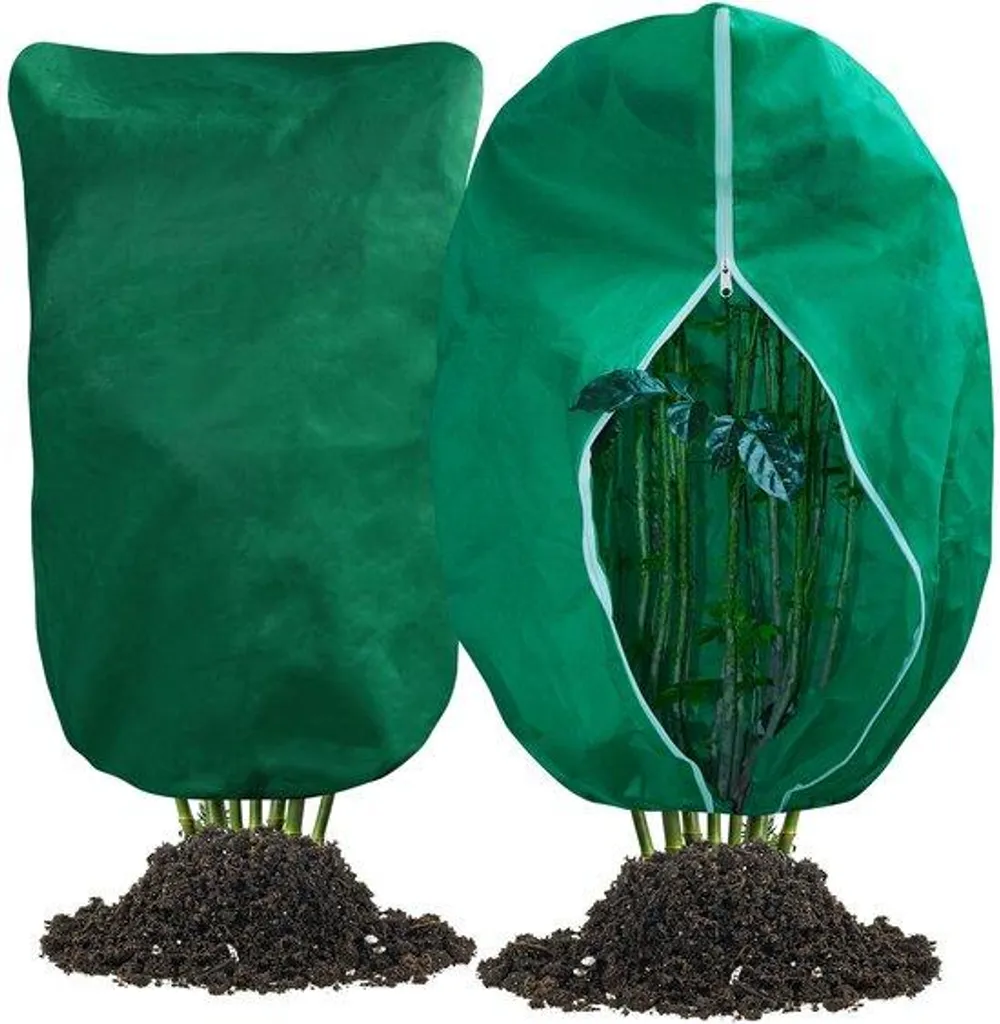 Housse d'hivernage 80x120 cm verte réutilisable pour arbustes et plantes