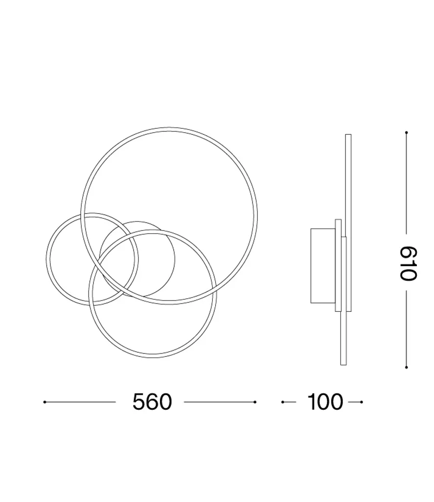Ideal Lux FRAME PL CERCHIO Plafonnier Blanc LED au Design Circulaire - 3