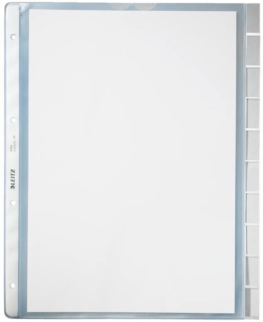 LEITZ 4754-00-03 Copertina per opuscolo a schede in bianco A4 PP 10 pezzi