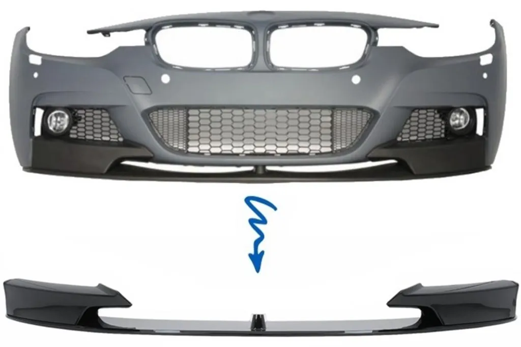 Spoiler Avant BMW Série 3 Noir Brillant ABS Haute Qualité Look M3