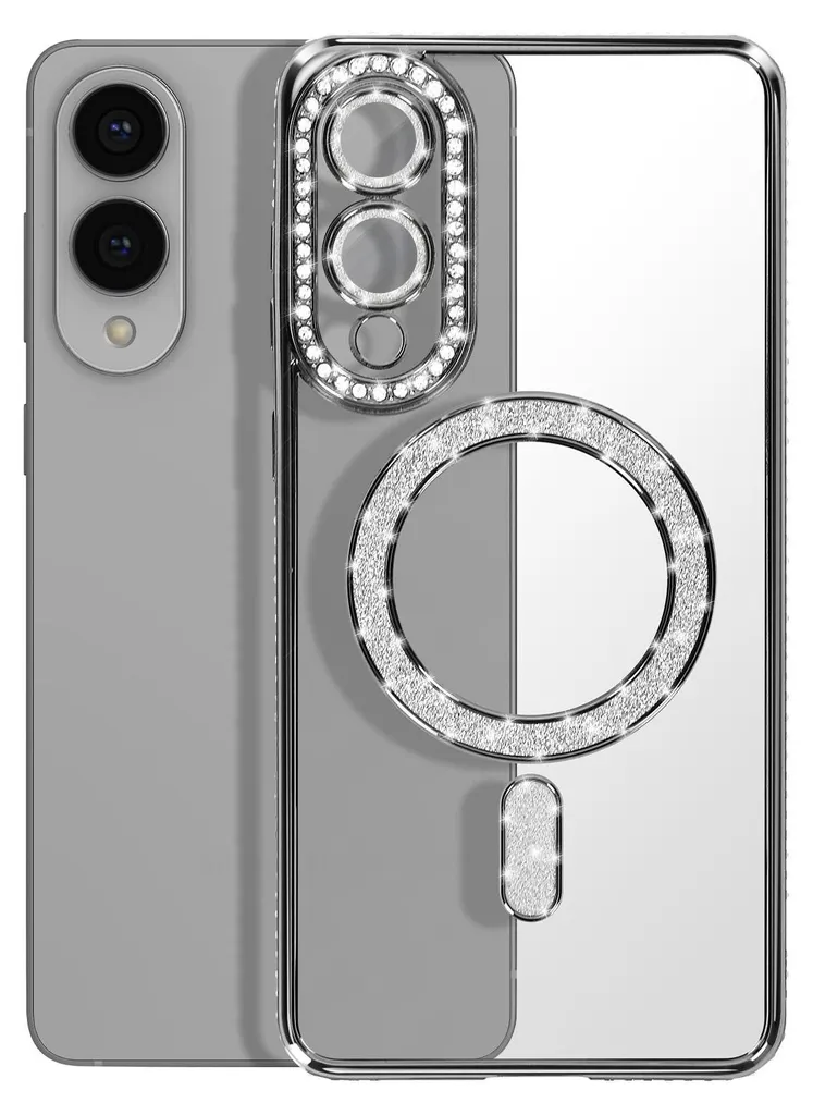 Cover MagSafe Samsung S25 Edge Avizar Strass Neri - Protezione Glam - 6