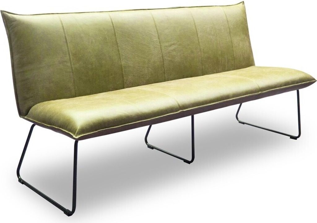 Esszimmerbank Bank 4-Sitzer Mabel Leder Gelb