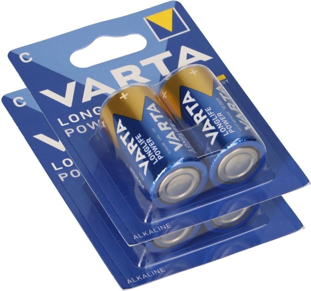 2x Varta 4914 Longlife Power Baby Batterie C 2er Blister LR14
