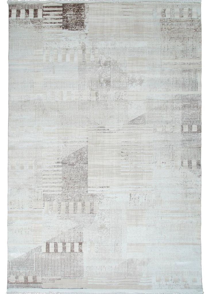 Moderner Creme-Teppich mit Struktur und Grafikmuster 160x230