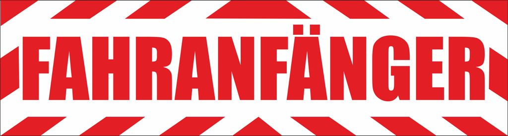 INDIGOS UG - Magnetschild - Fahranfänger - Magnetfolie fürŽs Auto LKW oder alle andere magnetischen Flächen 45x12 cm - Rot - reflektierend