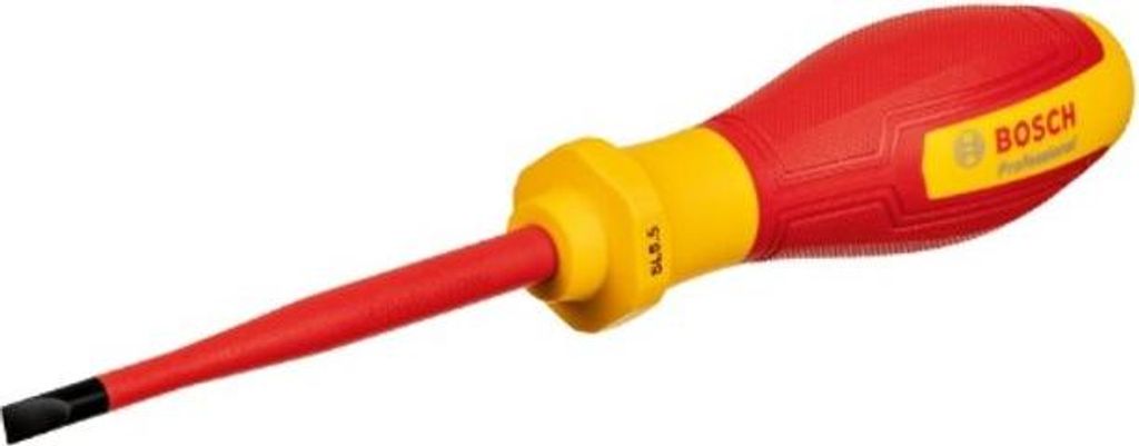 Bosch Professional VDE Schraubendreher, Schlitz 5,5x100 mm, Bis 1000 V isoliert, TPE Griff