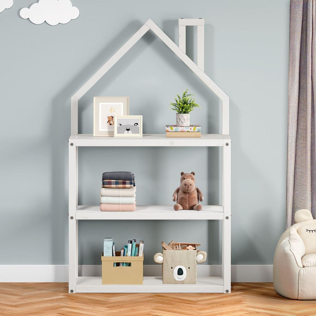 Kinderzimmer Regal LENISE in Hausform weiß - Kinderregal, Produktbild 