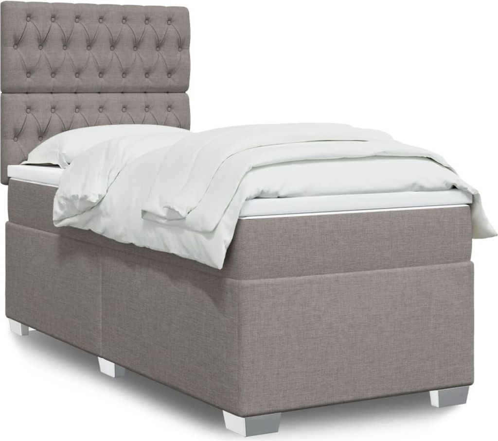 Maison Exclusive - Boxspringbett mit Matratze Taupe 90x200 cm Stoff