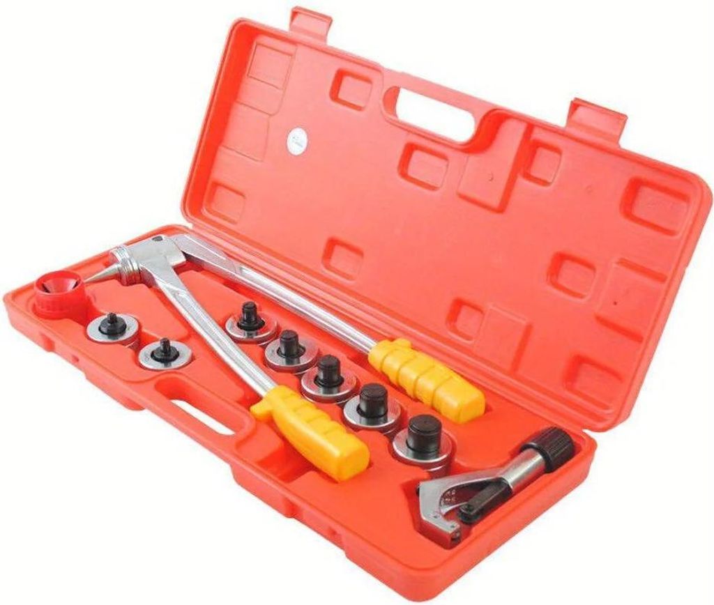 Rohraufweiter - Manuelles Expansionszangen-Set - 10–28 mm - 7 Köpfe - Für Kupfer-/Alurohre - Mit Koffer - Orange
