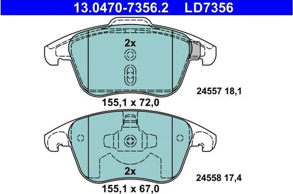 Jeu de plaquettes de frein céramique avant pour Peugeot 5008 Diesel HDI