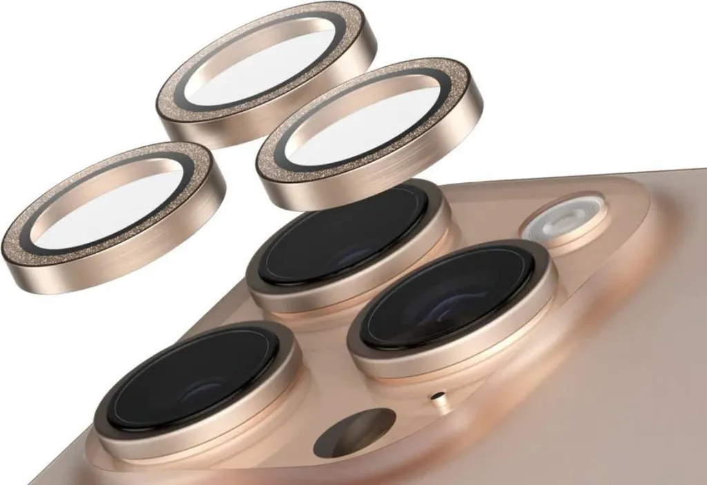 PanzerGlass SAFE Camera per iPhone 16 Pro/15 Pro Max Oro Glitter