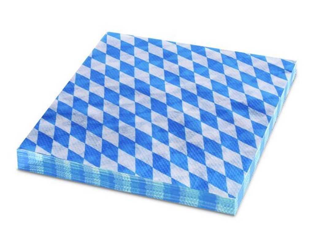 400x Servietten 1-lagig 33x33cm Bayerische Raute blau Produktbild 
