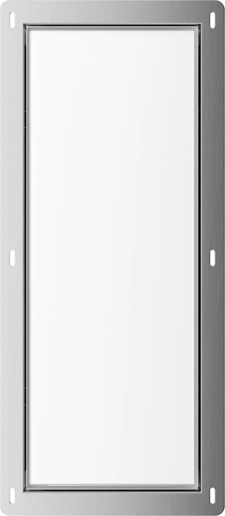 Balneo | Wall-box Bürste "s" Links - Weißes Glas - 53,2 X 23,2 X 15 Cm - Edelstahl Aisi 304 - Badezimmer Aufbewahrung