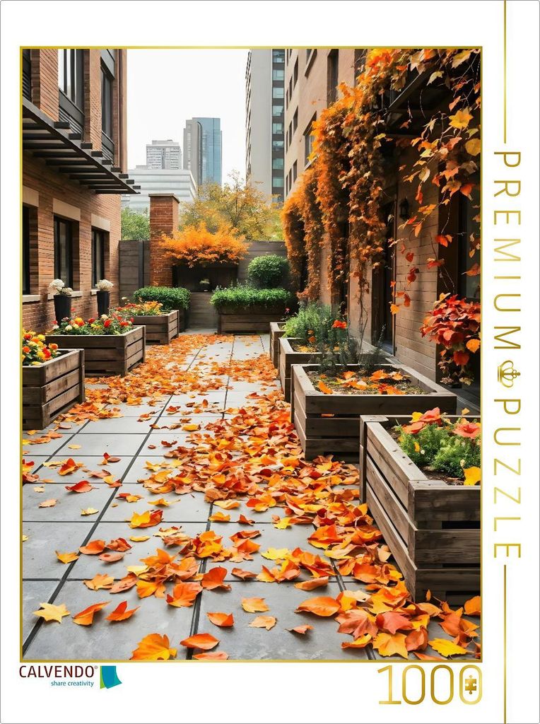CALVENDO Puzzle Goldener Gartenmoment im Oktober | 1000 Teile Lege-Größe 64x48cm Foto-Puzzle für glückliche Stunden