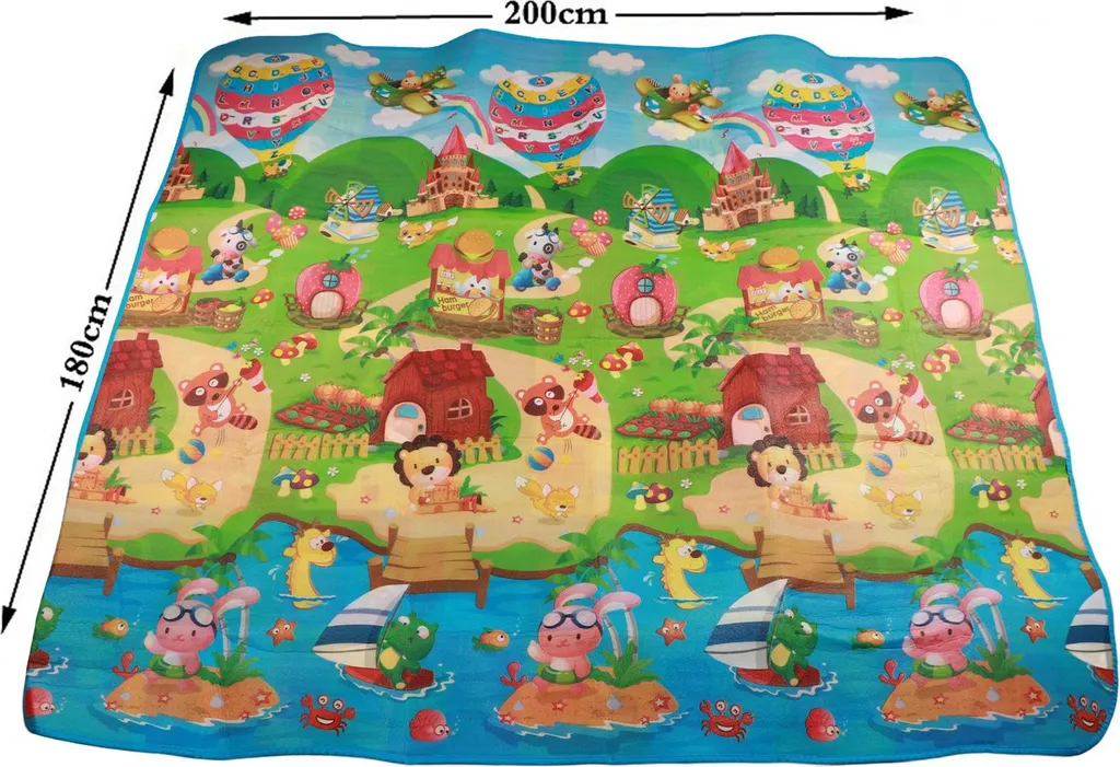 Tapis de sol bébé réversible en mousse imperméable et lavable