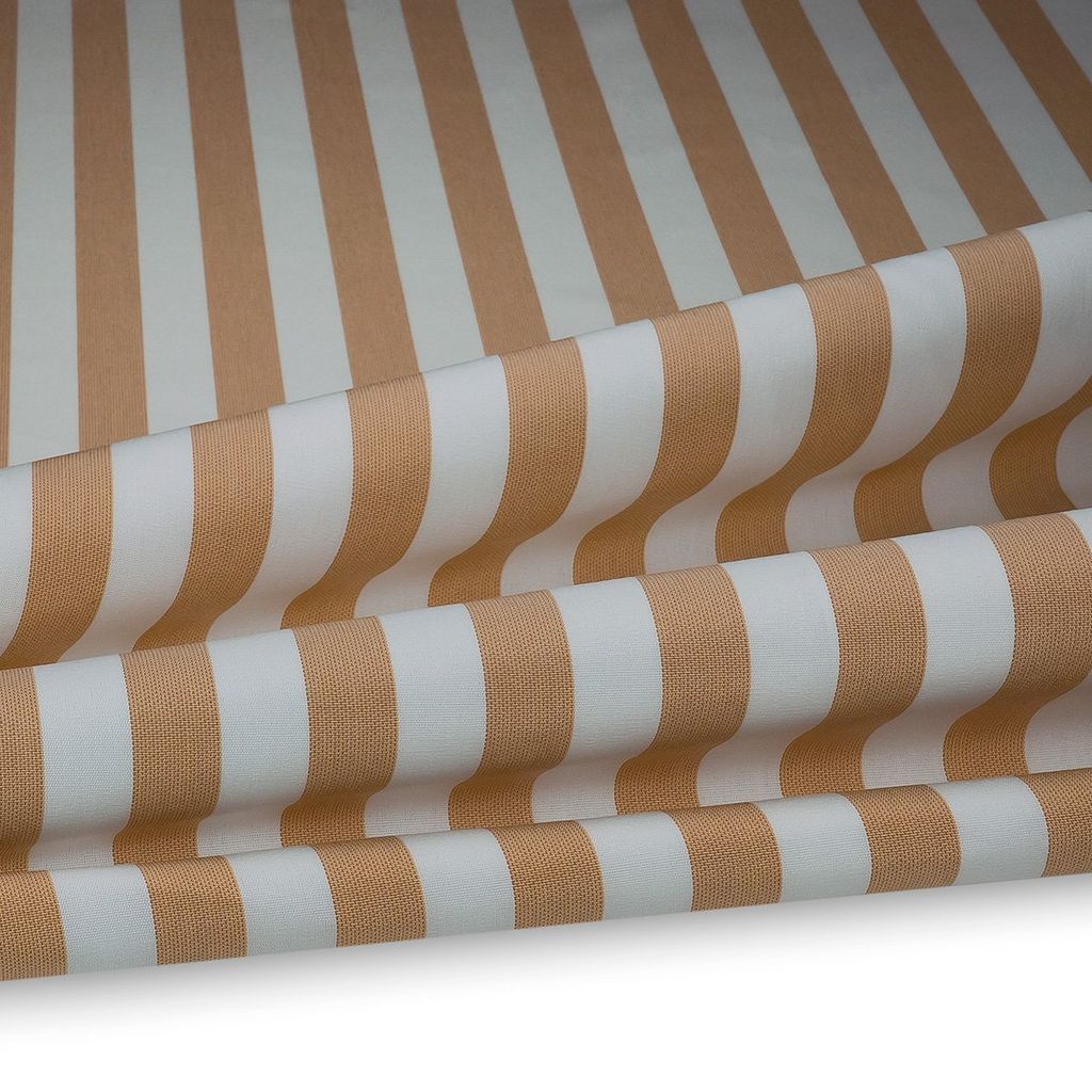 Outdoorstoff Polsterstoff Stoff Gartenmöbel mit Streifen 240g/m² Breite 160 cm Farbe beige/weiß