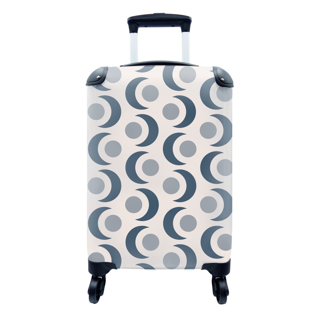 MuchoWow Koffer Handgepäck Trolley Rollkoffer Kleine Reisekoffer mit 4 Rollen - Mond - Design - Kreis - Cabin Size < 55x40x23 cm & 55x40x20 cm -...