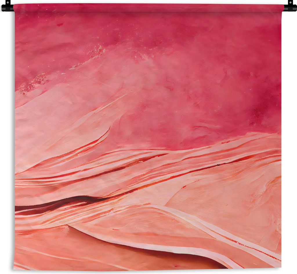 MuchoWow Wandteppich Wandbehang Abstrakt - Rosa - Pastell - Formen 150x150 cm Tapisserie Dekoration Wandtuch - Wohnaccessoires - Modernes
