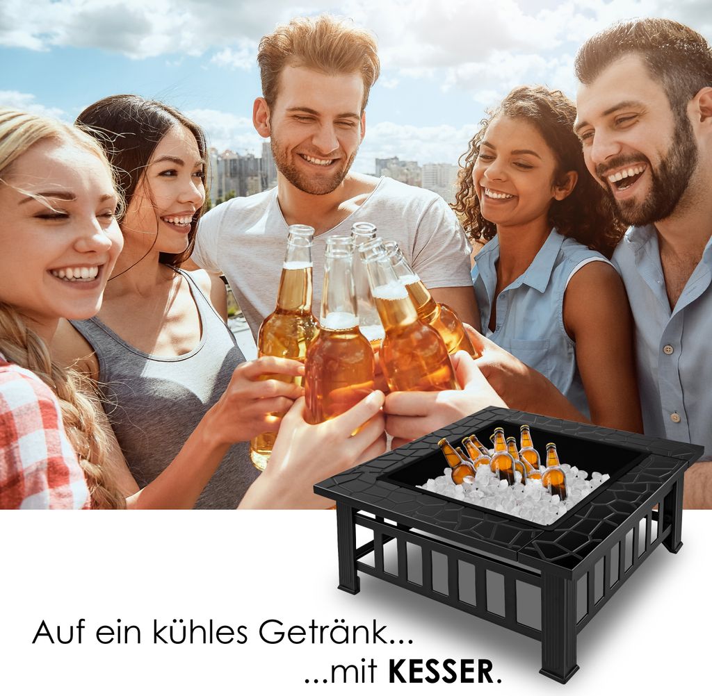 KESSER® Feuerstelle mit Grillrost & Grillzange Feuerschale Produktbild 6