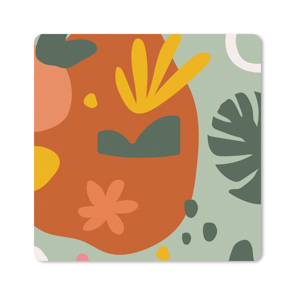 MuchoWow Mauspad Mousepad Pflanzen - Farben - Muster 30x30 cm - Mousepads - Maus Mat - Pad - Mausunterlage - Gaming