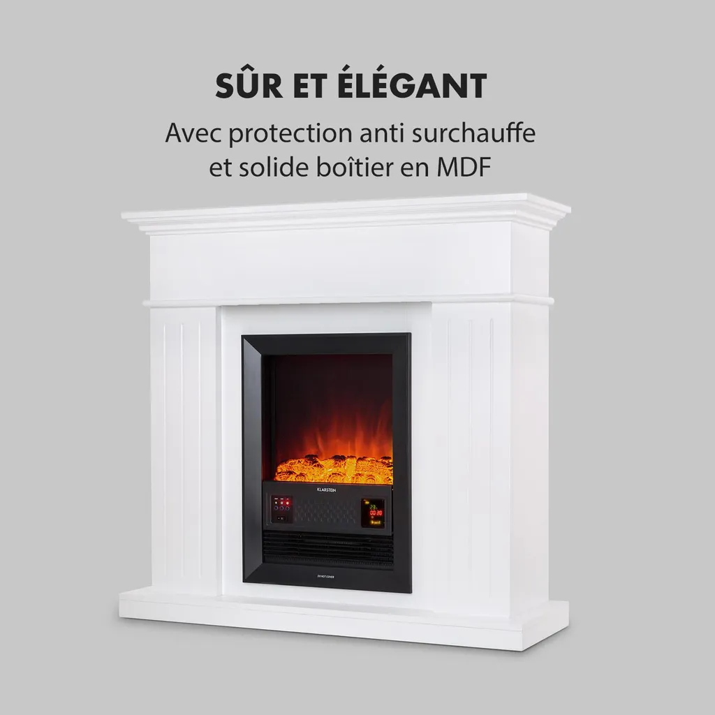 Cheminée électrique insert Kamini FXL 2000W - Chauffer sans conduit LED