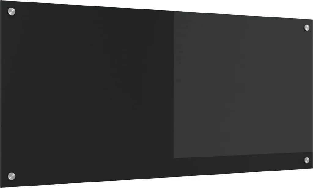 Pannello Retrocucina 110x50 Vetro Temperato Nero Termoresistente