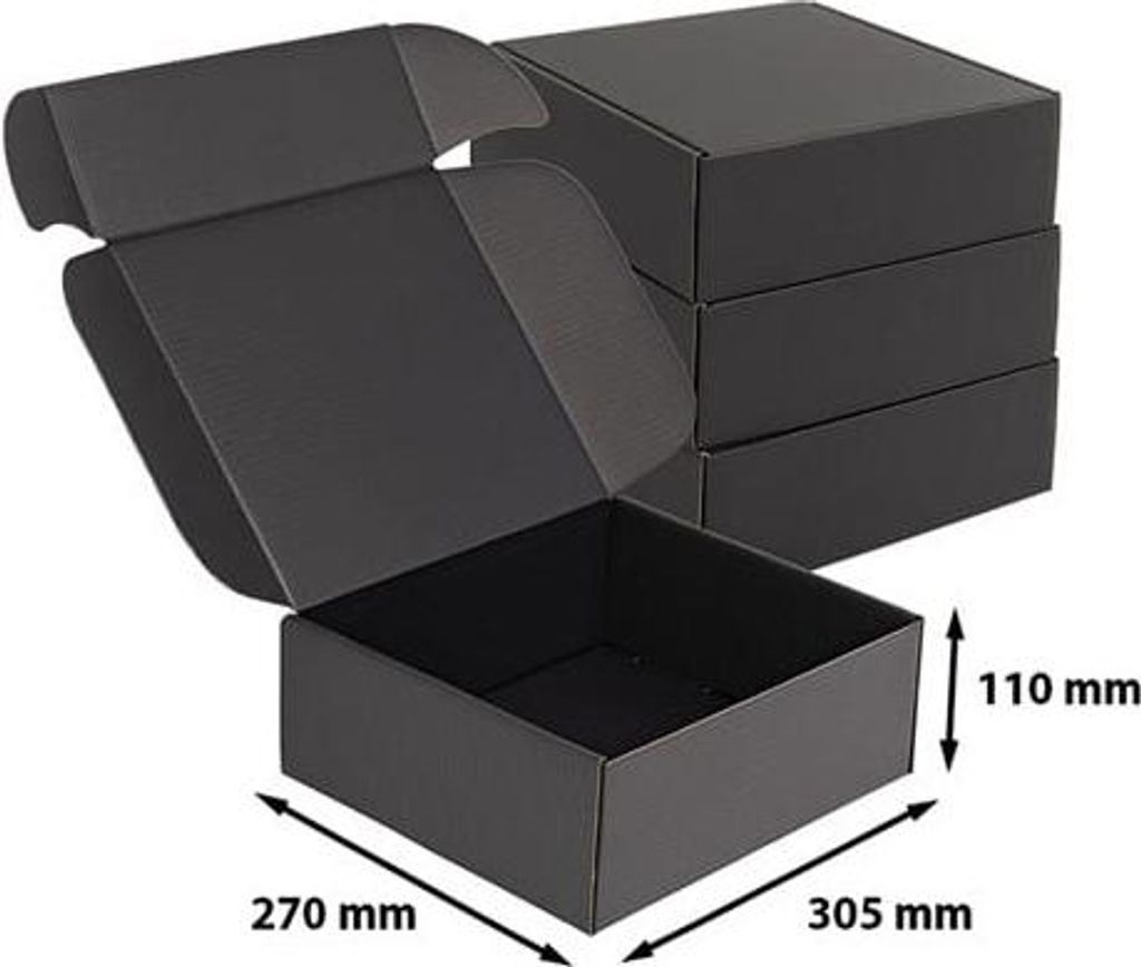 Pakiet - Karton Wyk. 305x270x110mm Czarny - 10szt. Zdjęcie produktu 