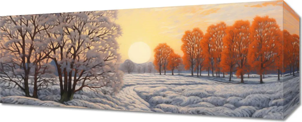 Image 50 x 20 cm Hiver aux couleurs flamboyantes - Décoration murale