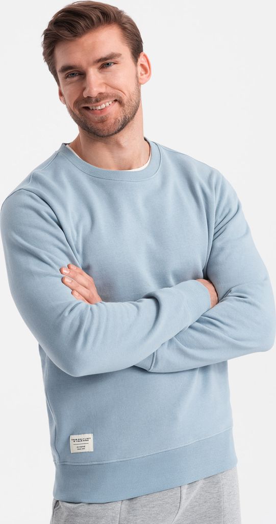 Ombre Clothing Herrensweatshirt ohne Verschluss Siose hellblau S