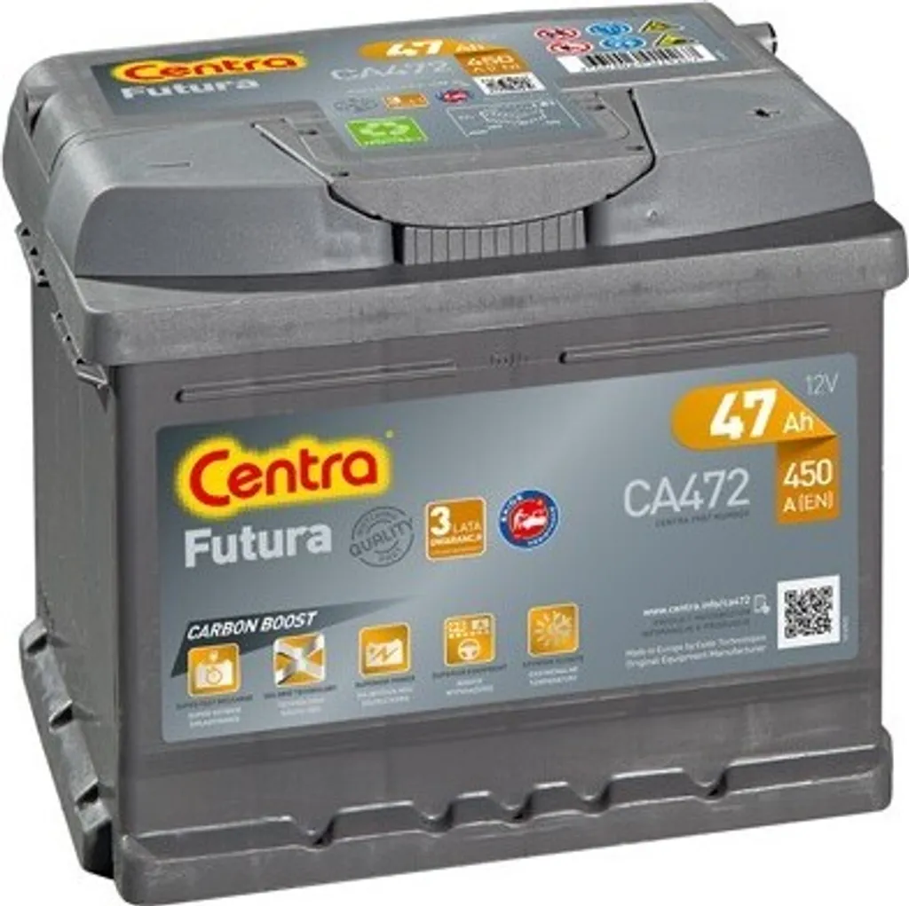 Batterie de démarrage 12V 47Ah Centra Futura LB1 idéale pour l'hiver