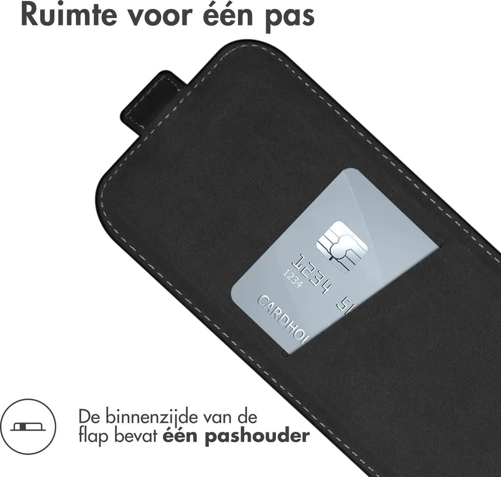 Accezz Flip Case Samsung Galaxy S24 Nero - Protezione in Vera Similpelle - 5