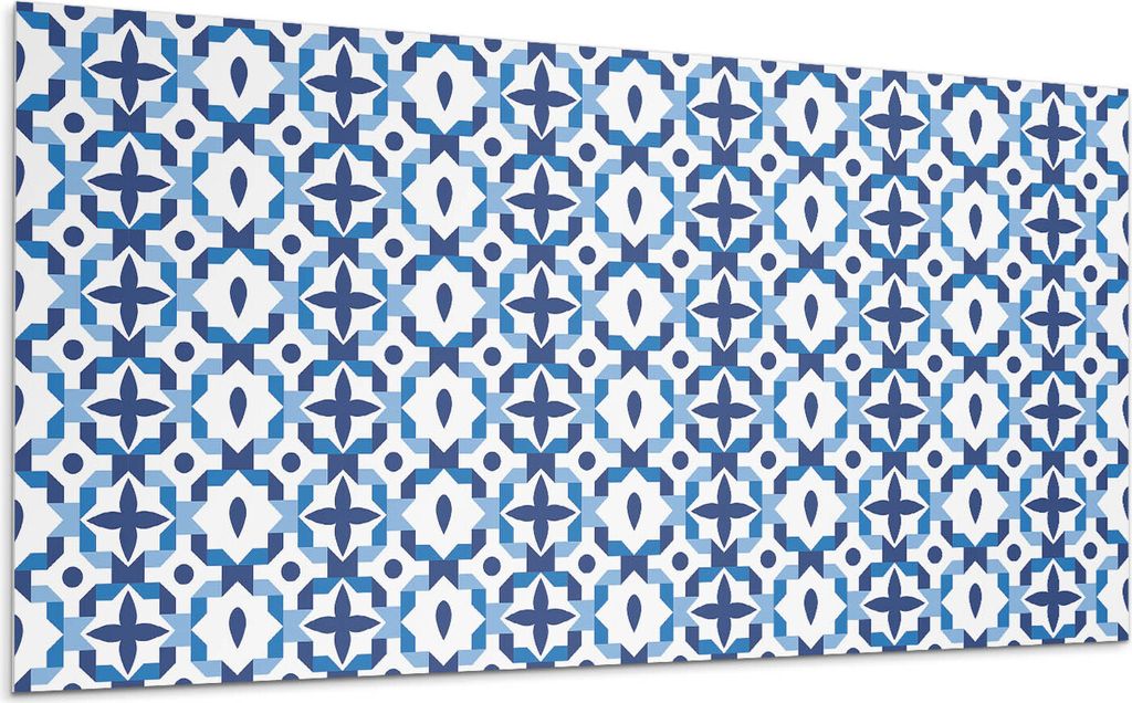 Geometrisches Blumenmuster – Selbstklebende Fliesen – Wandverkleidung – Wandpaneel – PVC Fliesen – Vinylflisen – PCV Flisen – Selbstk...