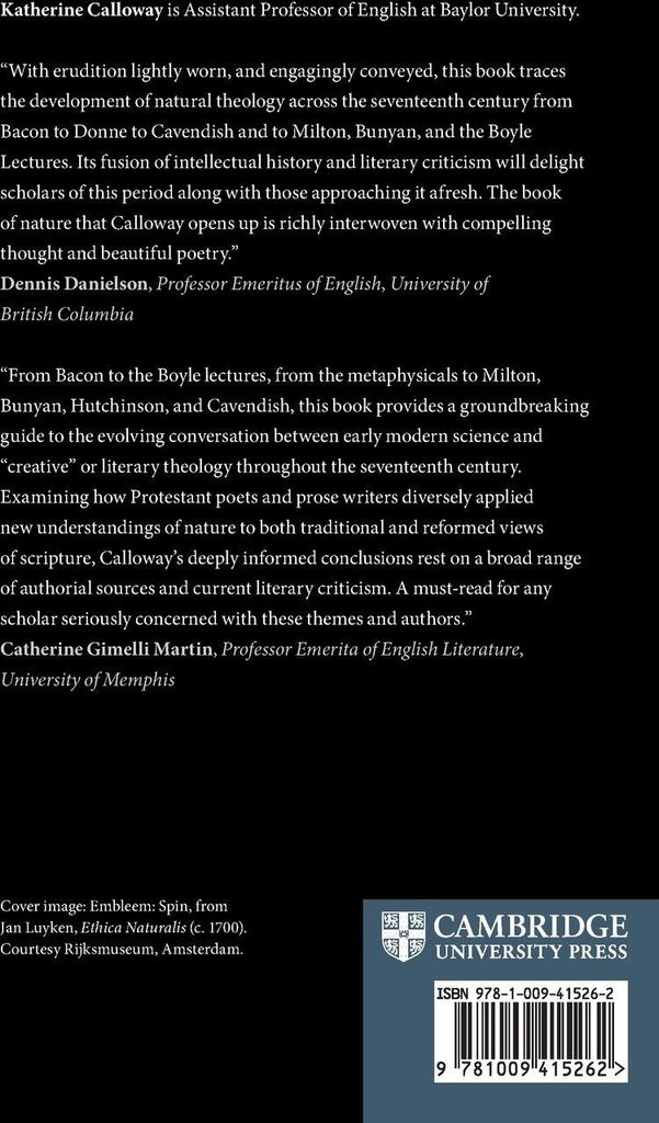 Literature and Natural Theology in Early Modern England