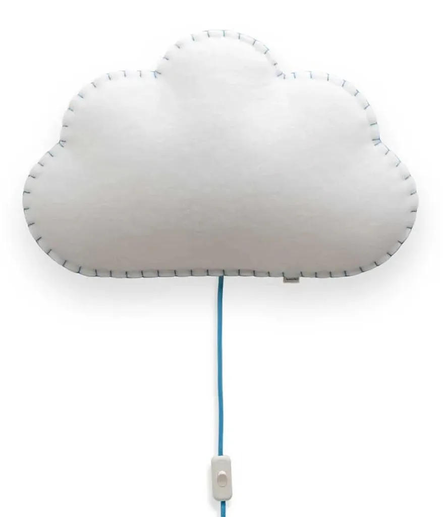 Veilleuse nuage Buokids applique murale avec cordon couture bleue