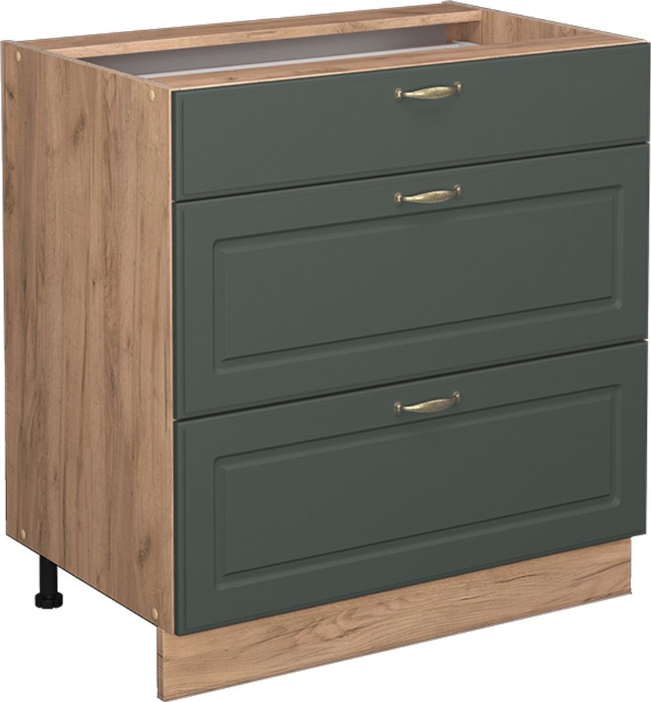 Vicco Küchenunterschrank Fame-Line, 80 cm mit 3 Schubladen, Produktbild
