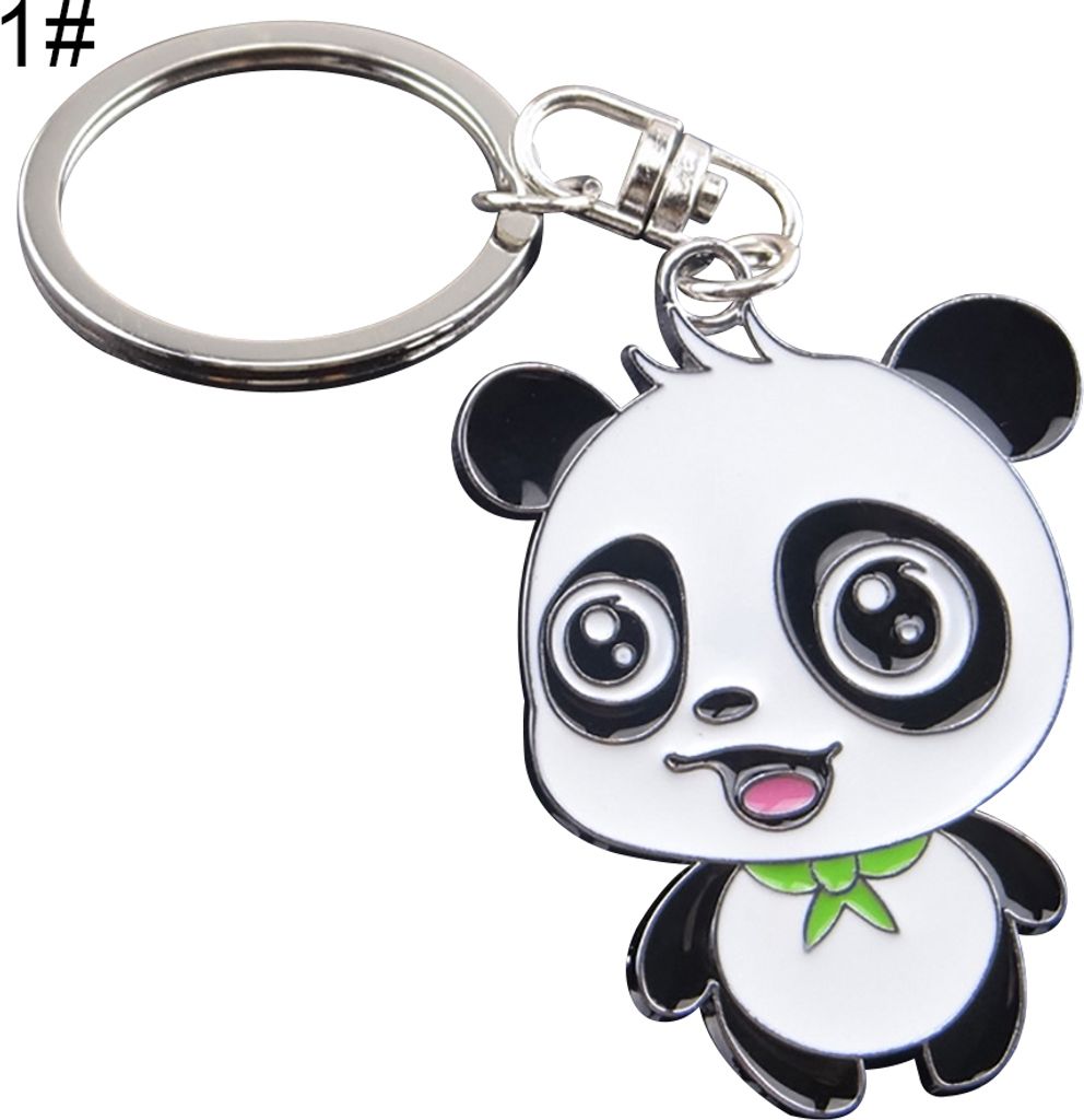 Modischer schöner Panda-Schlüsselanhänger aus Metall, Autoschlüsselhalter, Taschenanhänger, Geschenk-1#