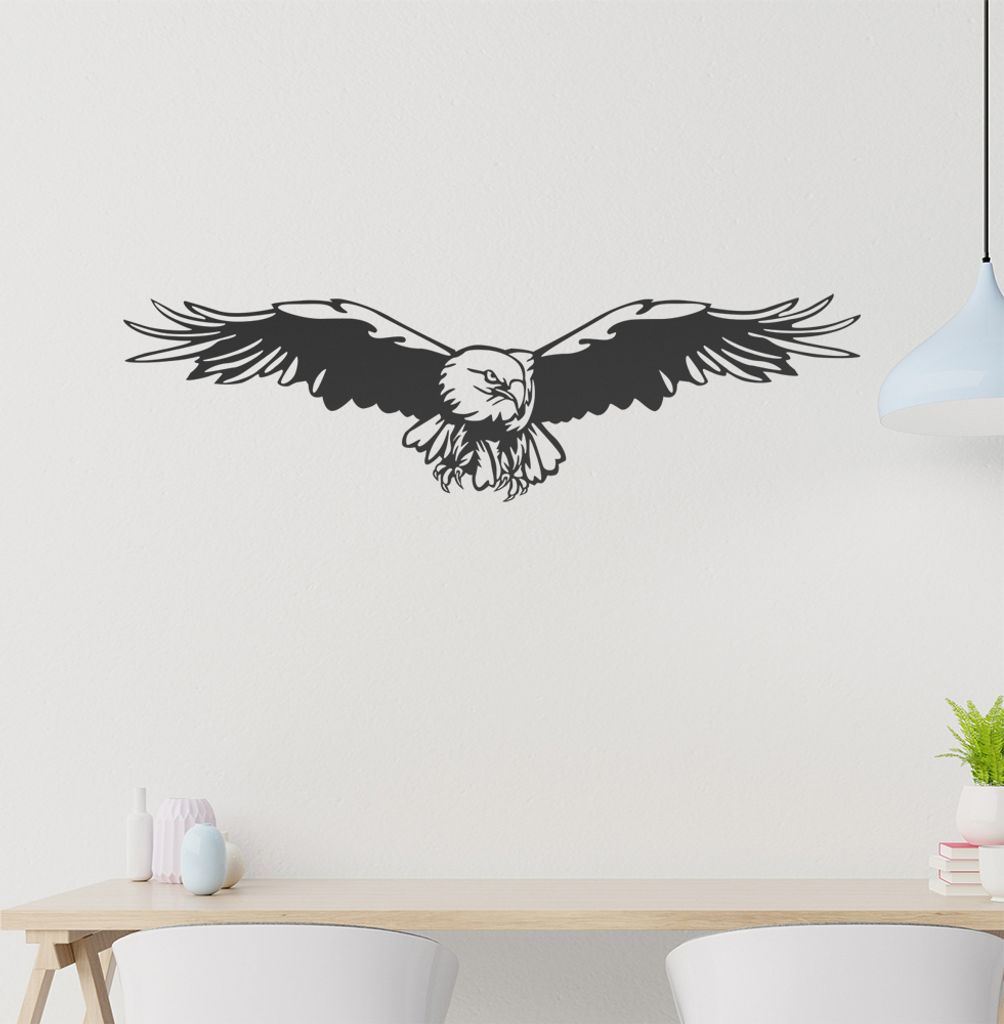 Adler Wandtattoo in 6 Größen - Wandaufkleber Wall Sticker - Dekoration, Küche, Wohnzimmer, Schlafzimmer, Badezimmer