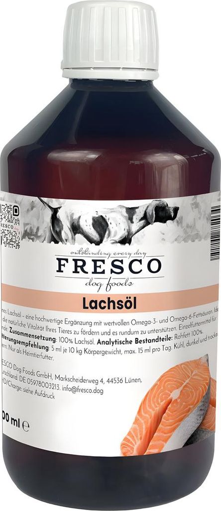 FRESCO Lachsöl für Hunde, Inhalt: 500 ml