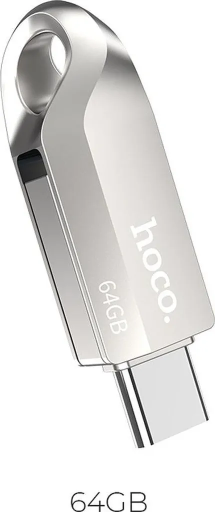 Hoco UD8 64GB USB 3.0 + Type-C | Chiavetta Metallo Nichel OTG