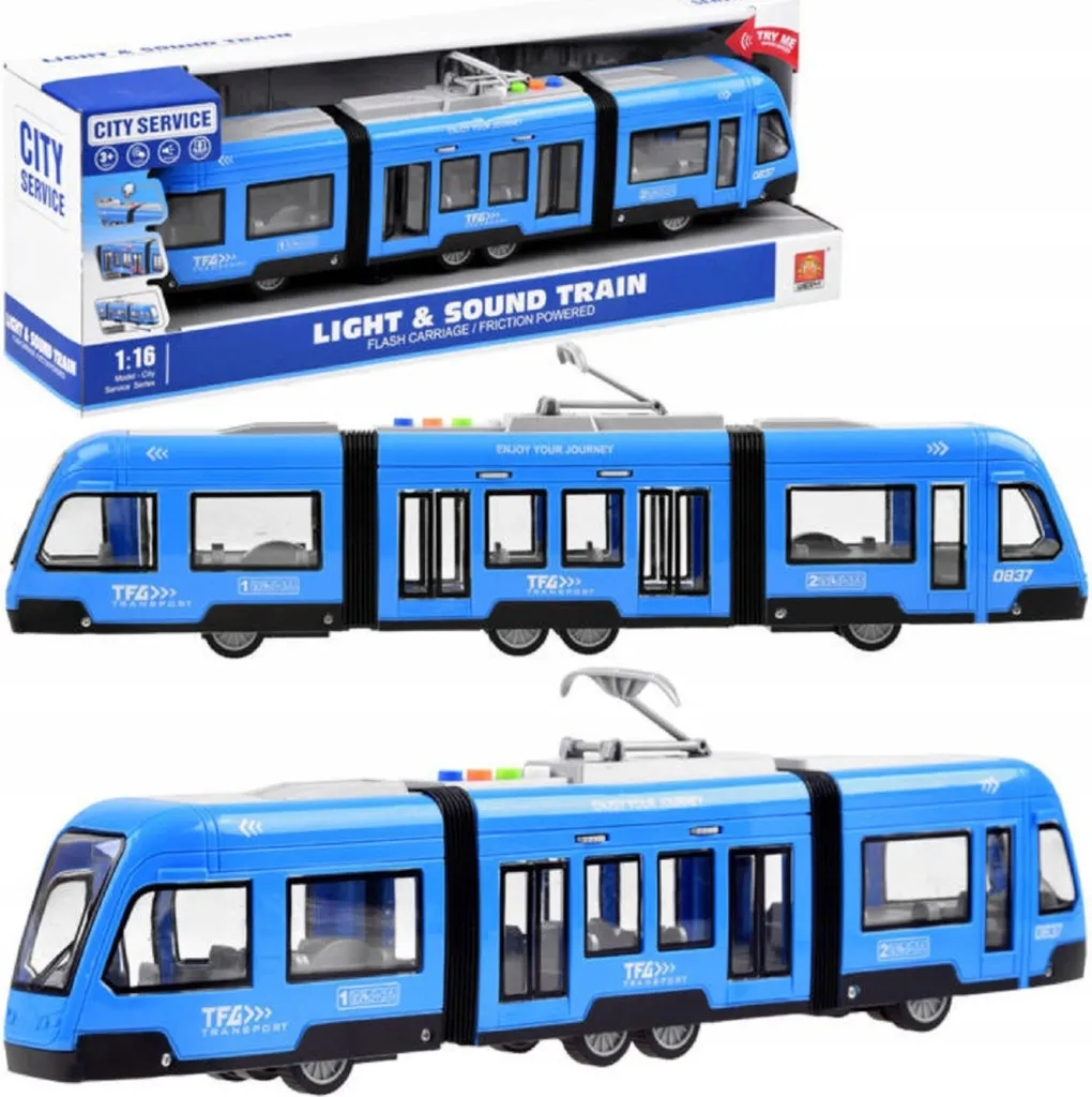 Grand Tramway Bleu 930B avec Sons et Lumières Réalistes pour Enfant