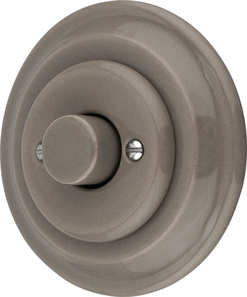 Unterputz Porzellan Retro LED Drehdimmer I PR1 graubeige Produktbild 