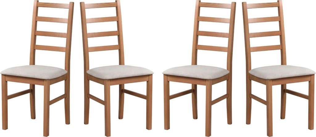 Esszimmerstuhl - Set 4x Nilo 8, hell nussbaum, soro 23