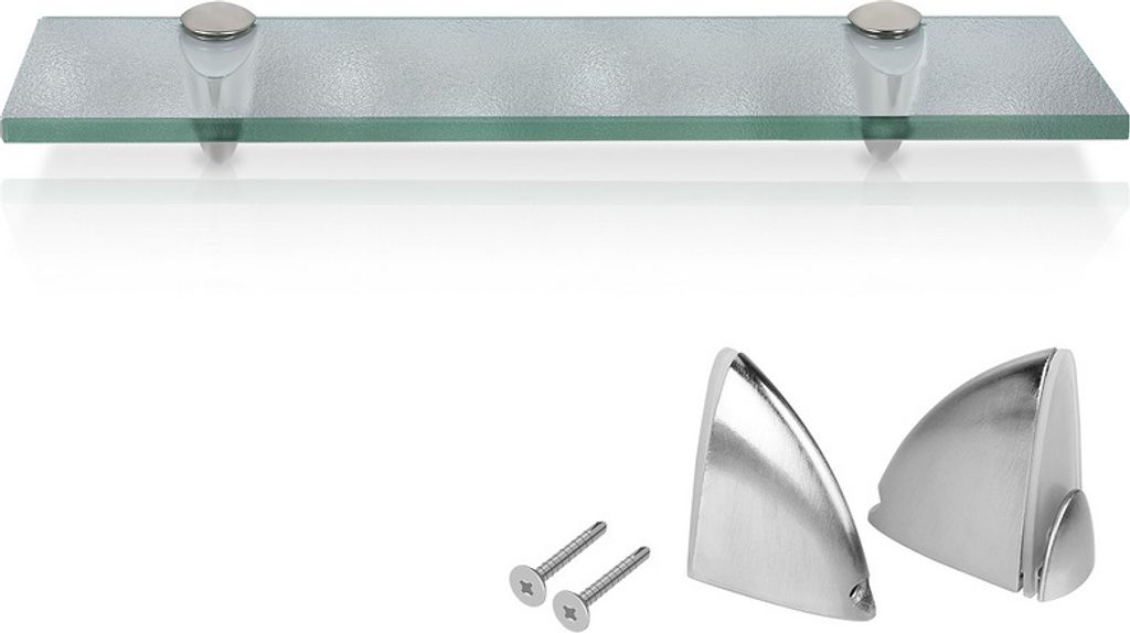 Glasregal 60x10x0,8 cm mit Halterung Glasboden Wandregal Produktbild 