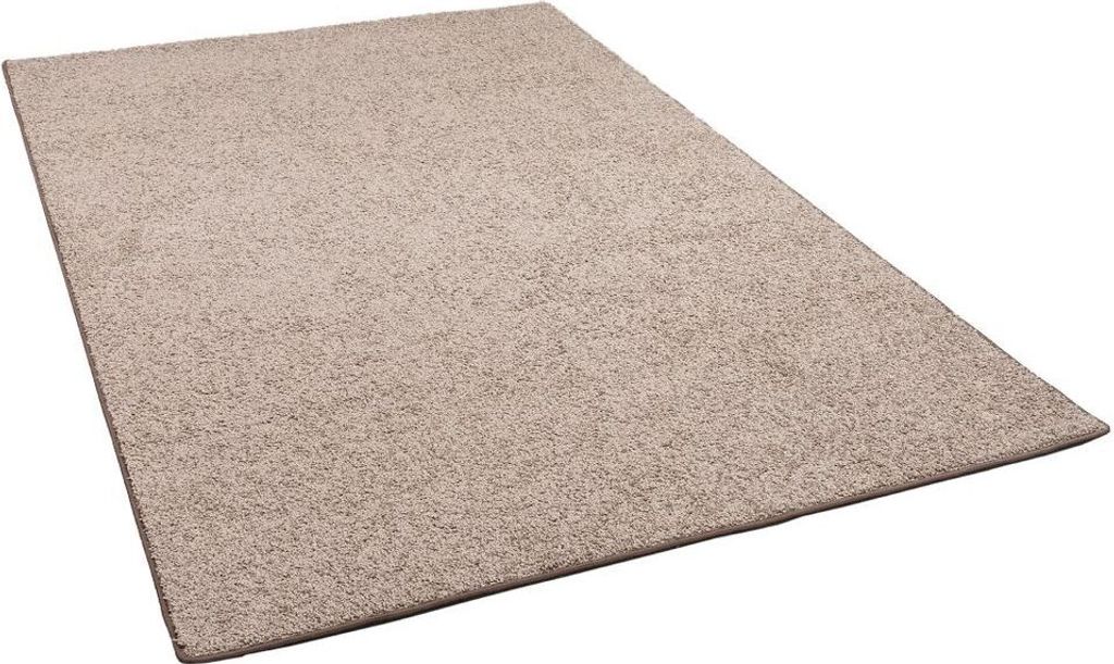 Hochflor Velours Teppich Weich Modern Einfarbig, Größe:100x100 cm, Farbe:Taupe