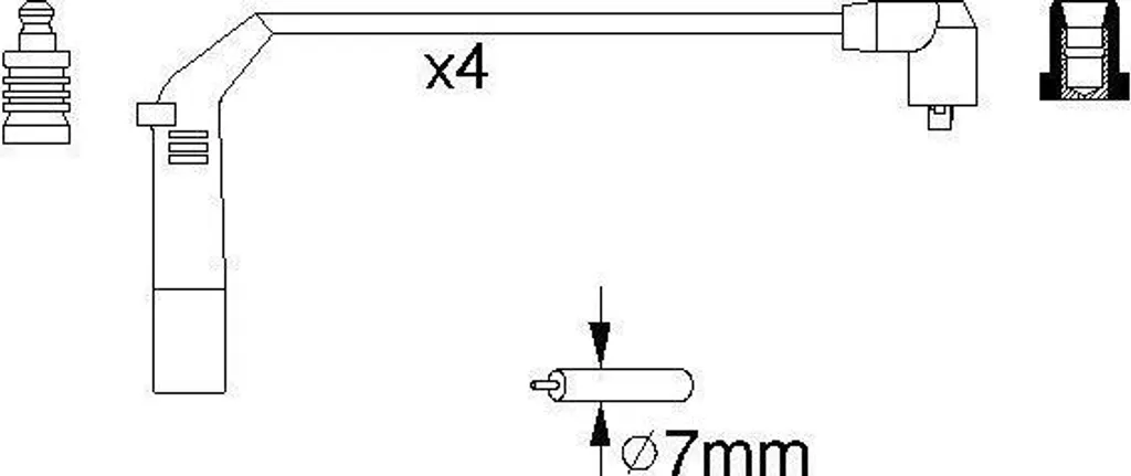 BOSCH 0 986 356 898 - OE 27420 22020 Zündleitungssatz für Lantra II (J-2), Getz (TB), Atos (MX), Accent I (X-3), Accent II (LC)