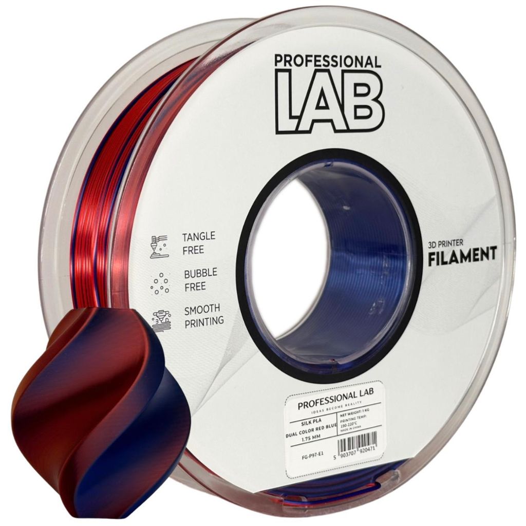 Filament Seide PLA Dual Color rot-blau Prof. Lab 1,75 mm 1000 g