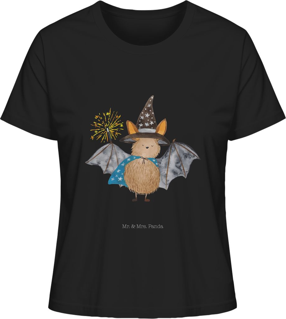 Mr. & Mrs. Panda Oberteil Damen Fledermaus Zauberer Größe M - Schwarz - Geschenk, Lustige Sprüche, Reinsteigern, Magier, Basic Shirt, Kurzarmshi...